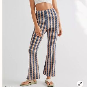 Free People Blue and Orange Striped Pants